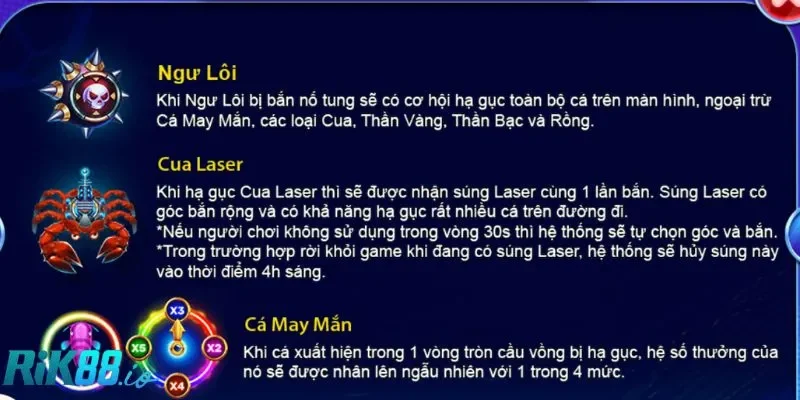 Các tính năng đặc biệt trong game
